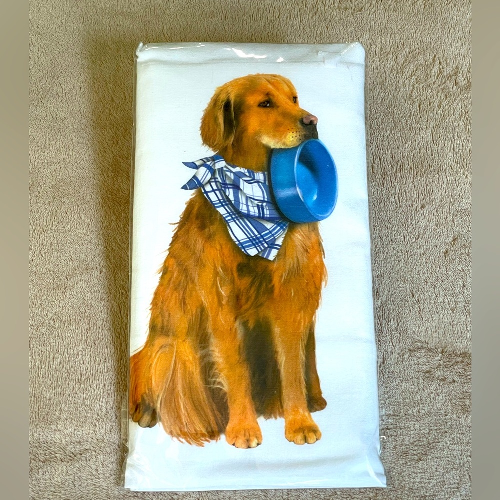 Mary Lake Thompson Golden Retriever kitchen towel